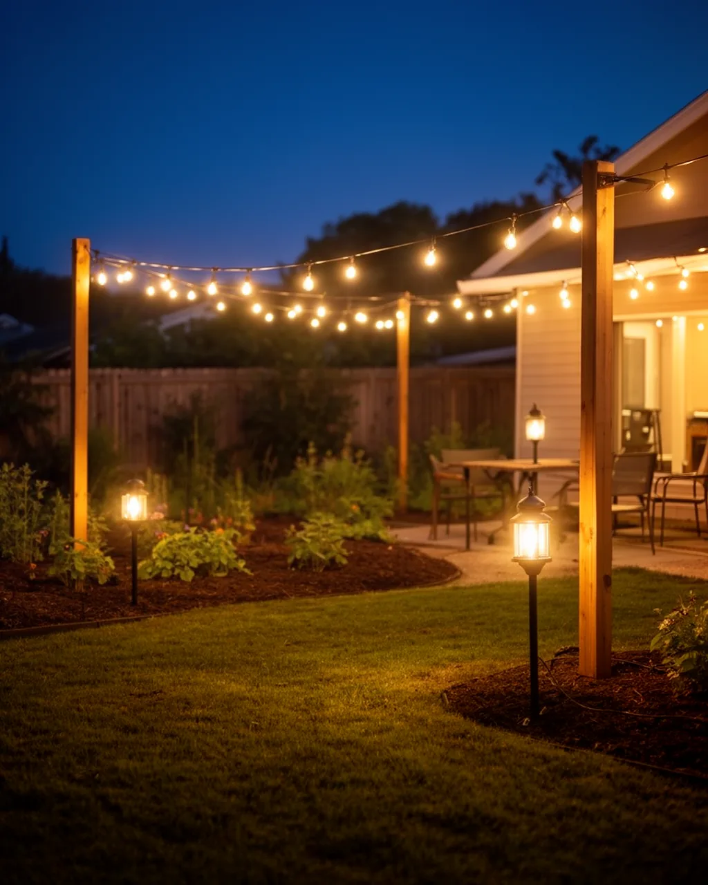 Overhead string lights