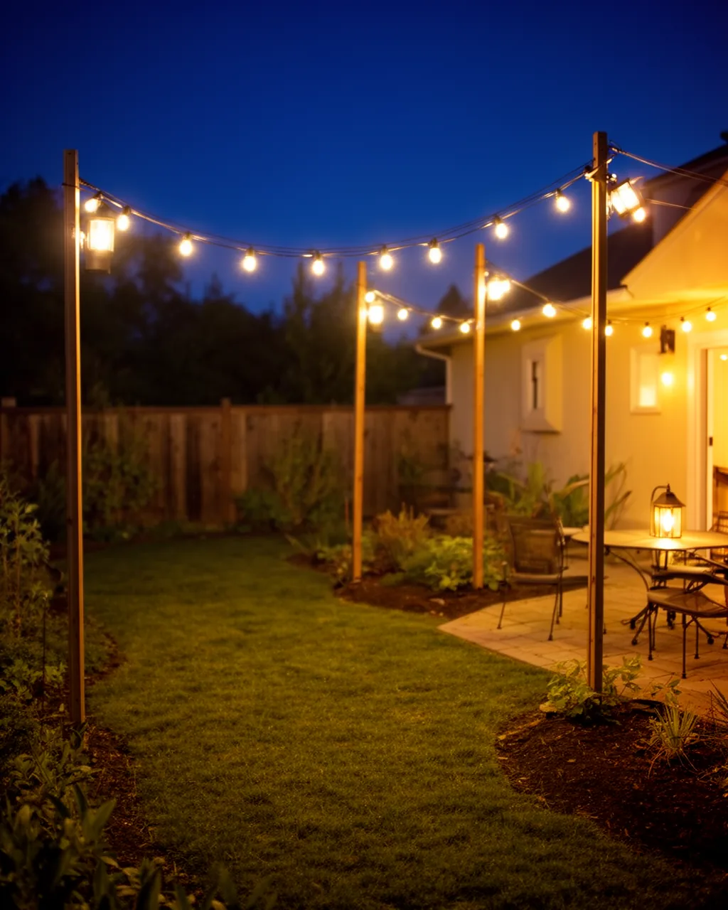 Festoon light poles
