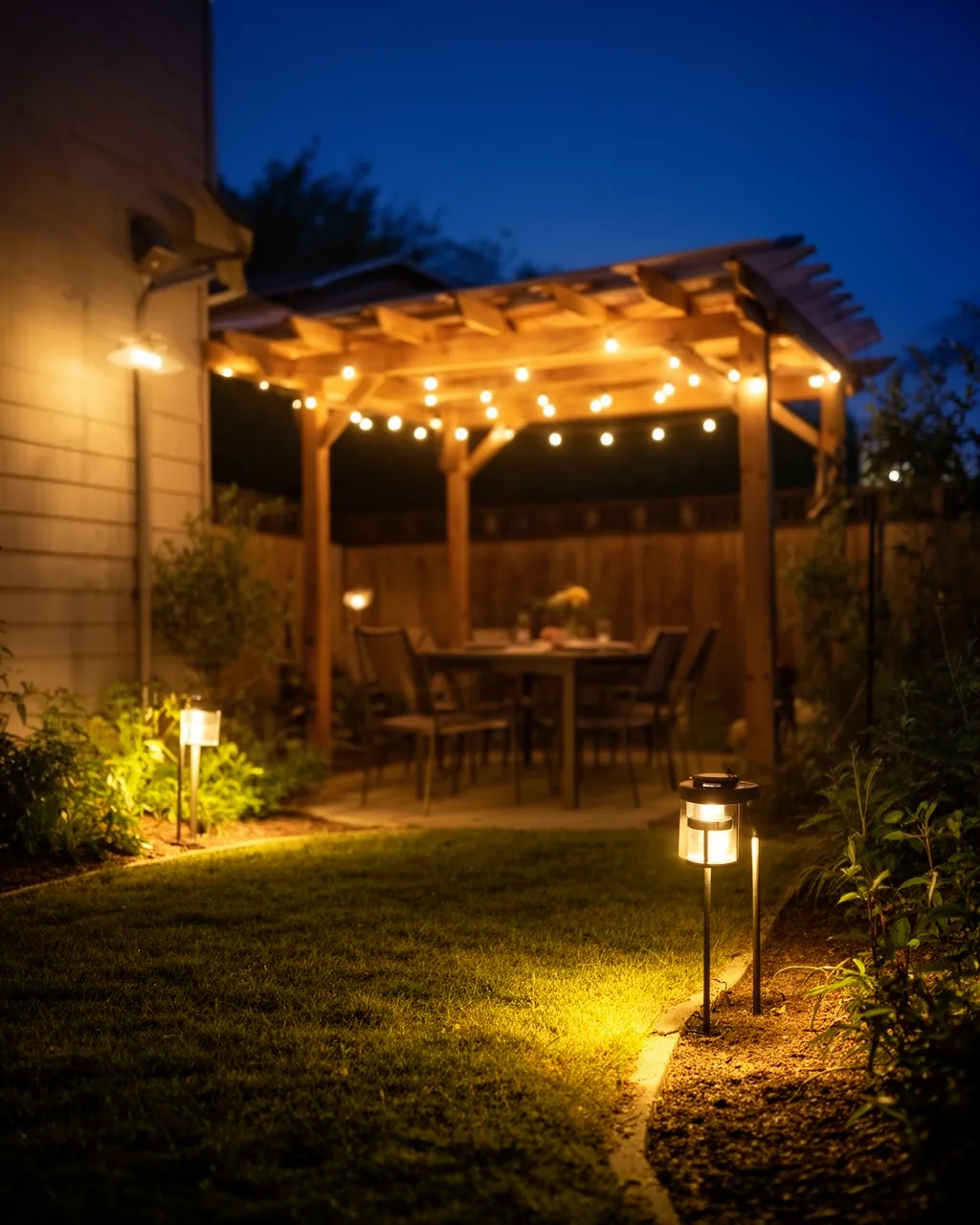 Cozy lit dinner spot