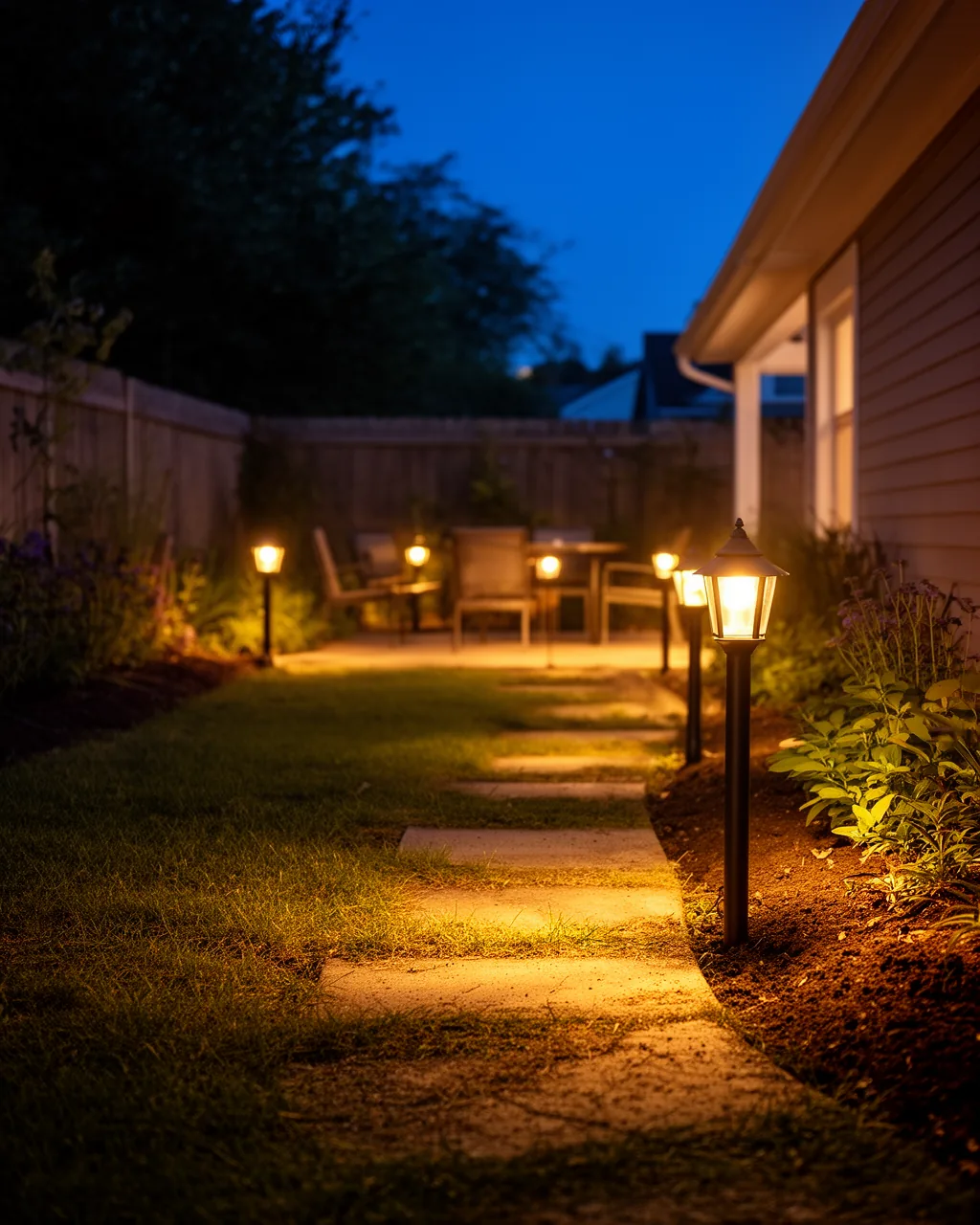 Lit garden path
