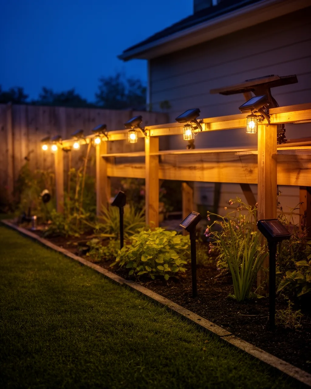 Deck rail lights