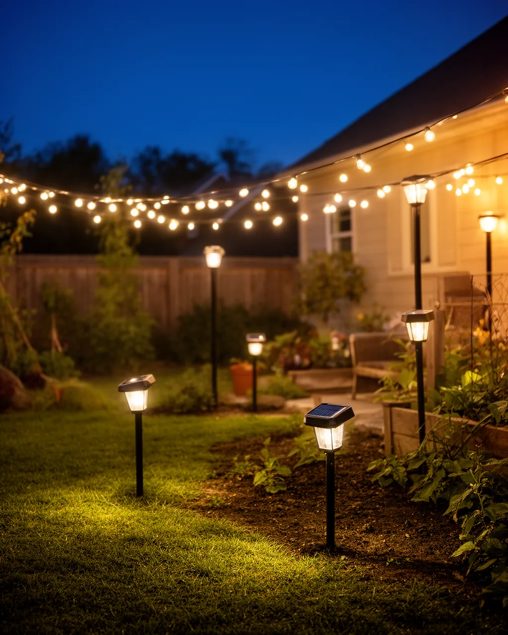 Overhead string lights