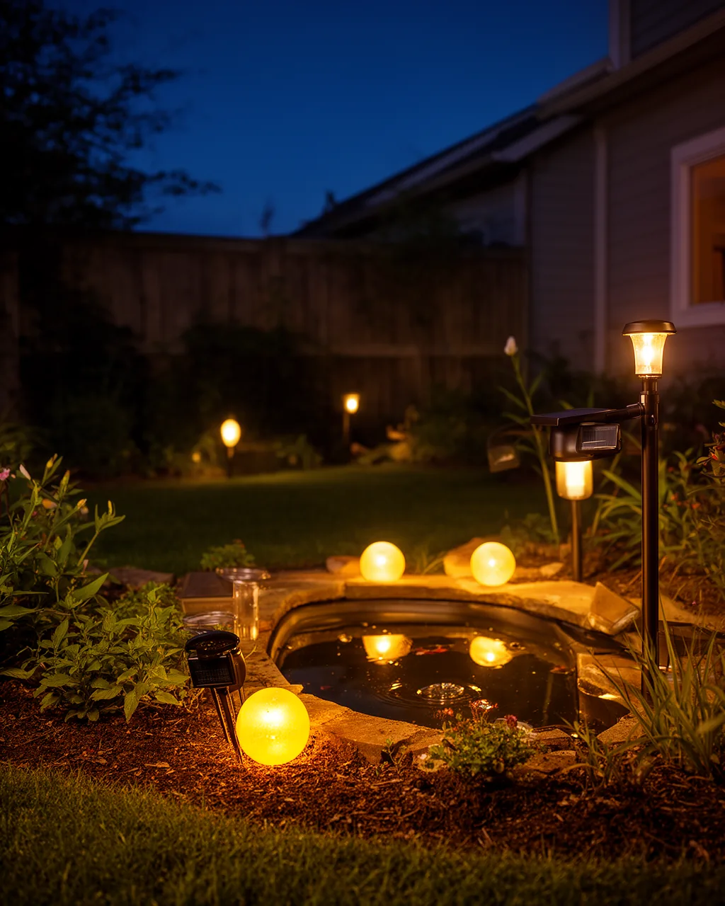 Pond globe lights