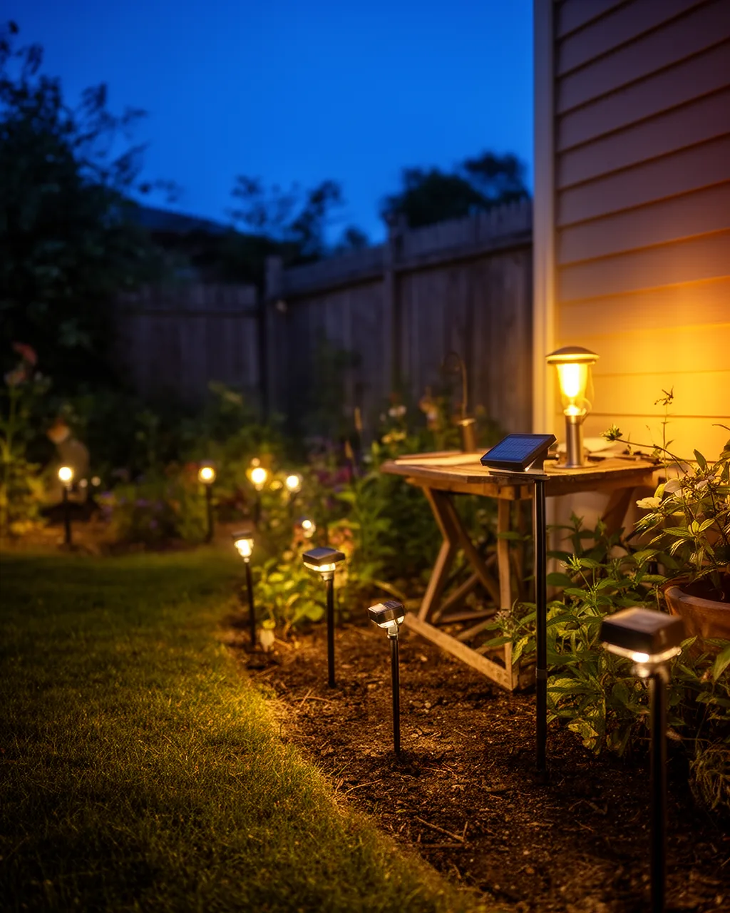 Finished lit garden