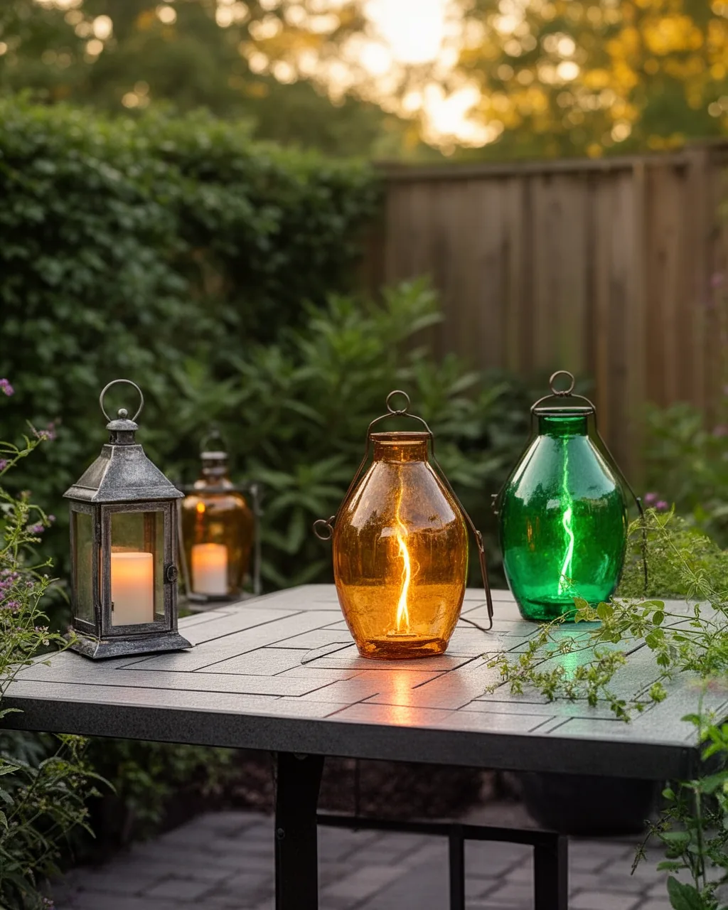 Colored-glass lanterns