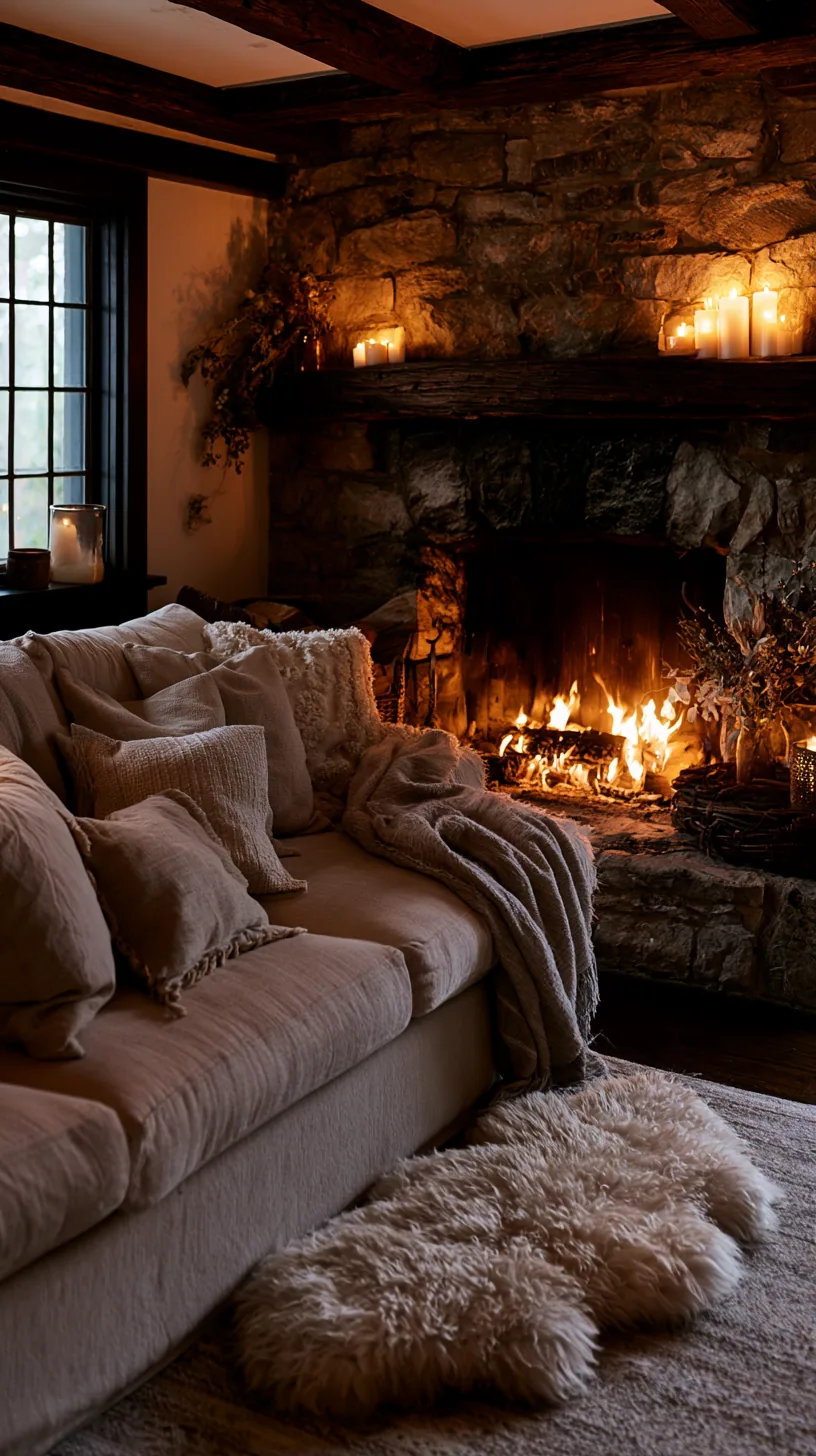 beige couch with earthy clay, olive and warm brown accents, photo 2 of 4