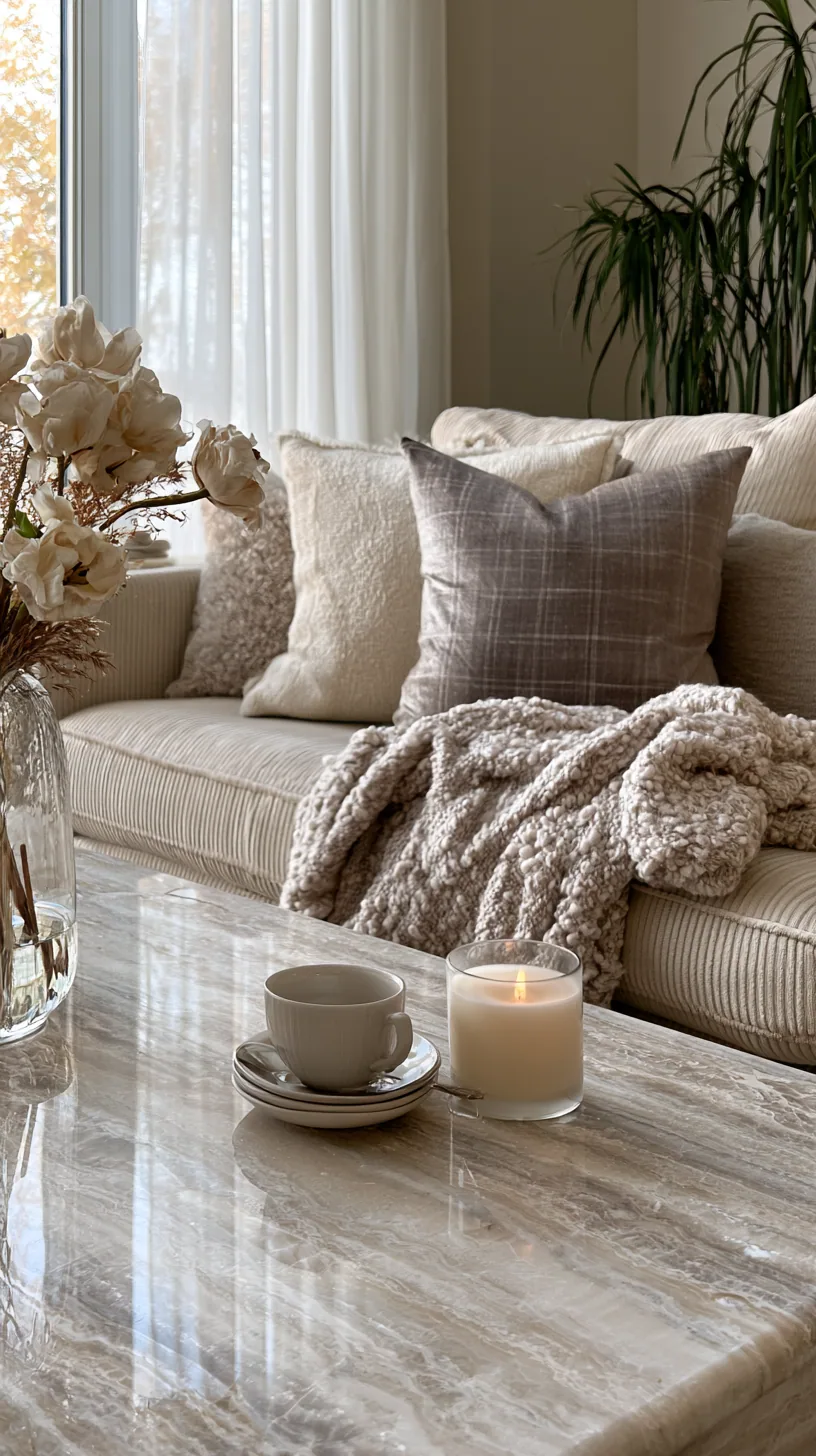 beige couch living room layered with mixed neutral textures, photo 4 of 4