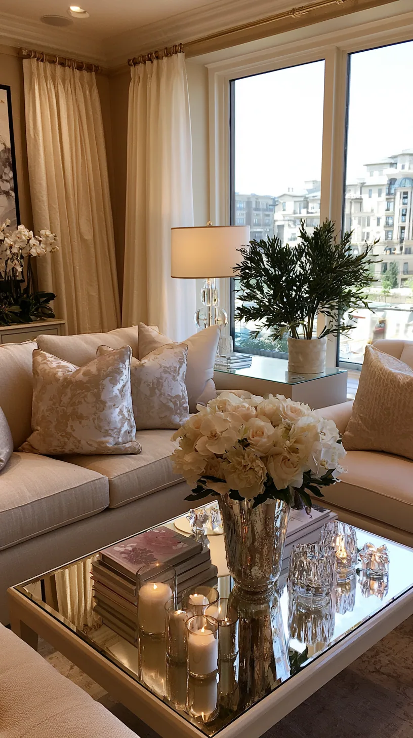 sophisticated tonal monochrome living room built around a beige couch, photo 2 of 4
