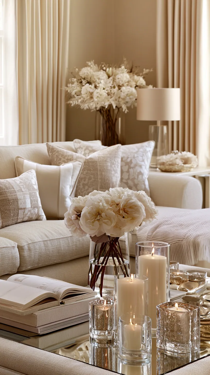 sophisticated tonal monochrome living room built around a beige couch, photo 3 of 4