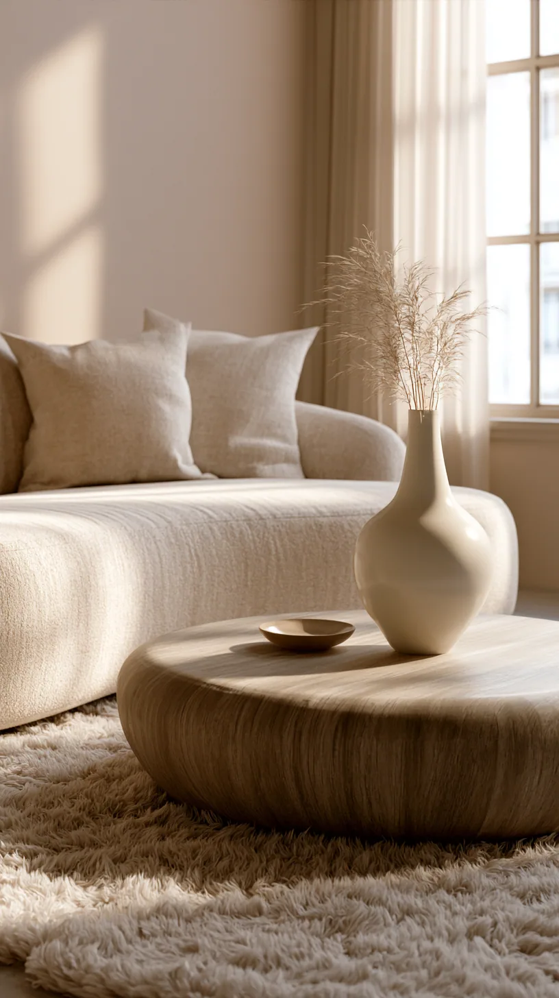 styled coffee table in front of a beige couch, photo 2 of 4