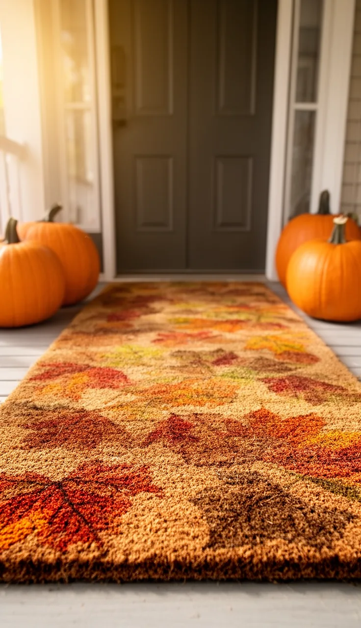 Extra-long fall doormat for double doors