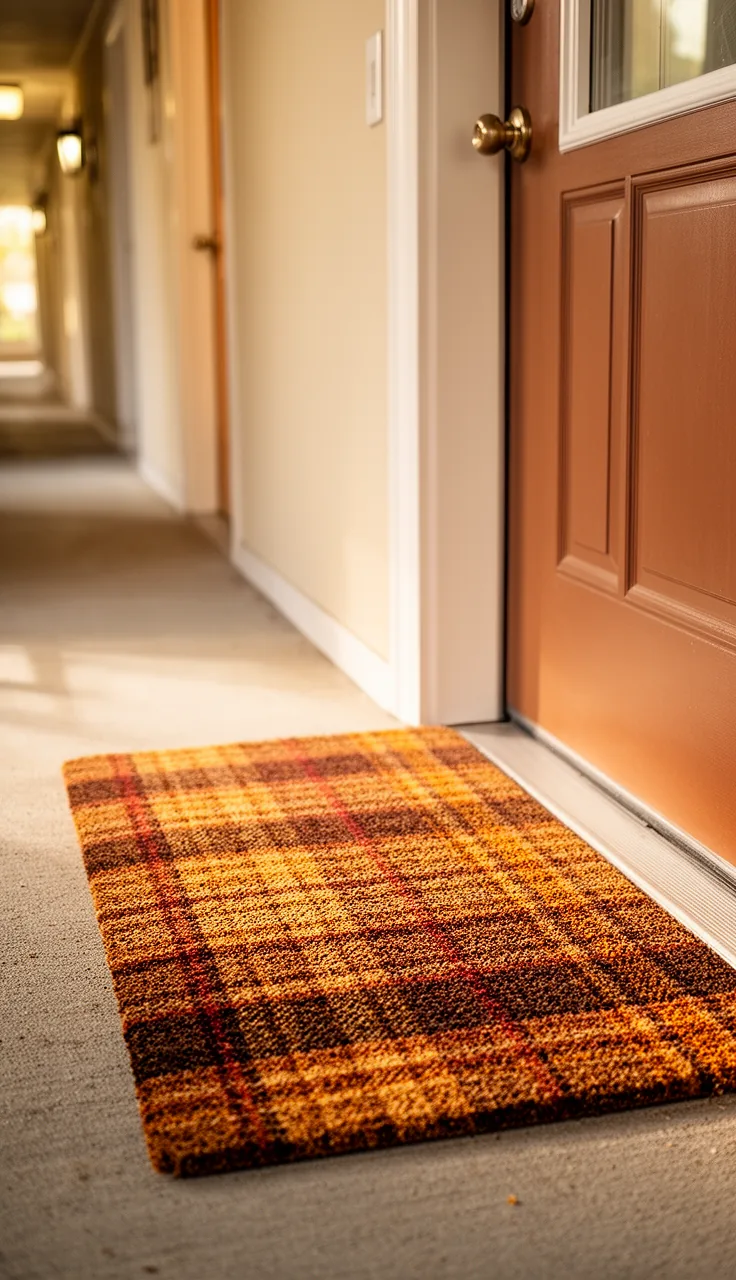 Slim fall doormat for an apartment entry