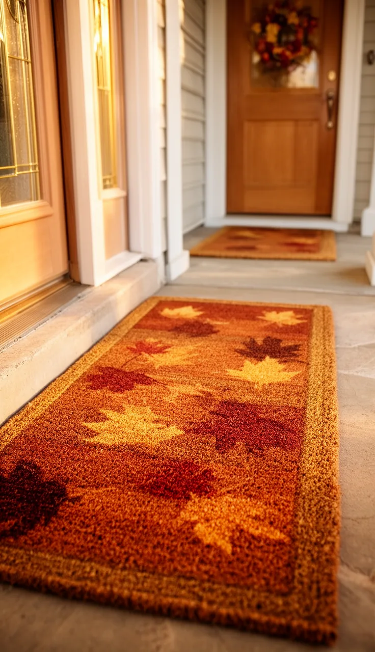 Matching fall doormats for front and back doors