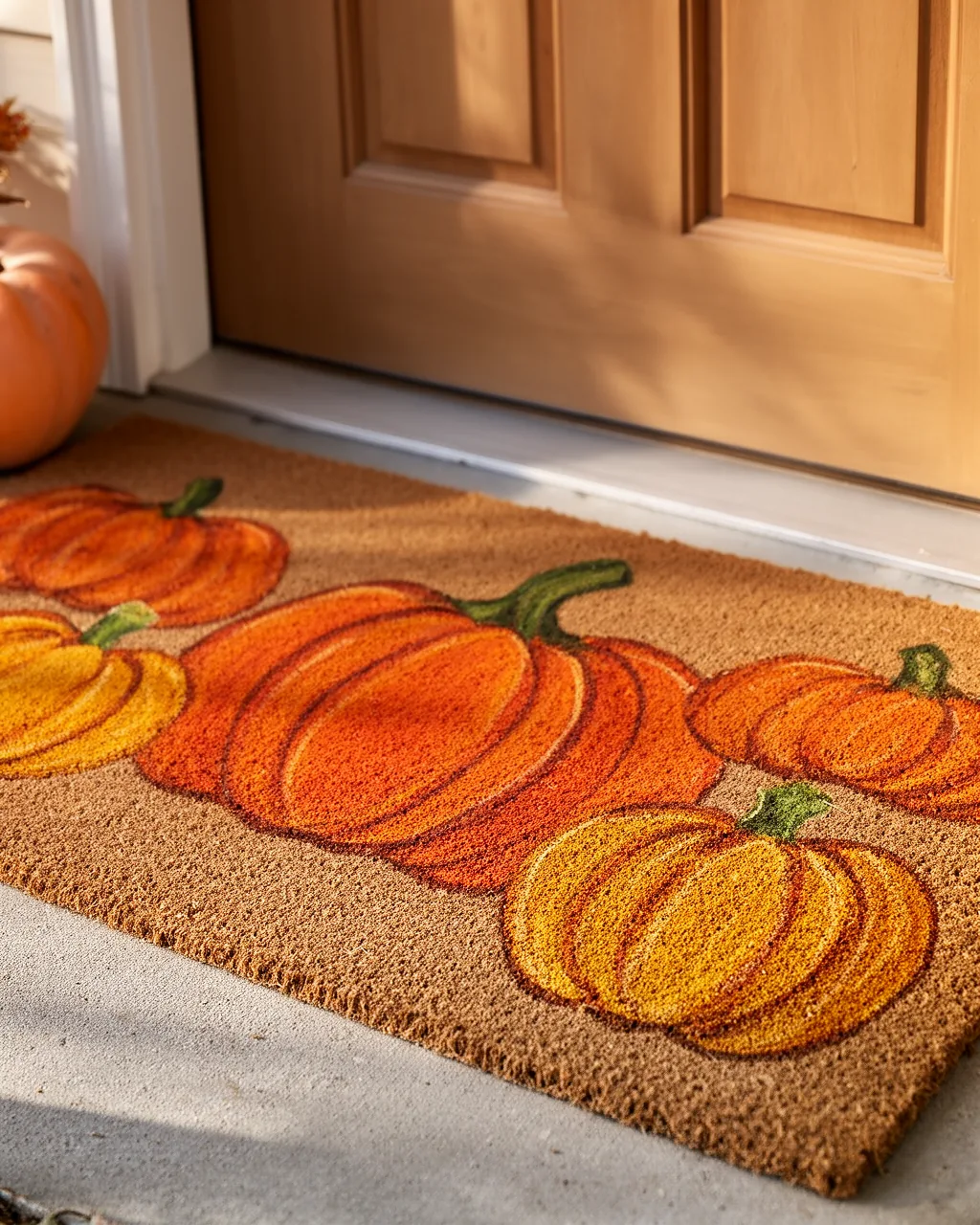 DIY painted pumpkin doormat