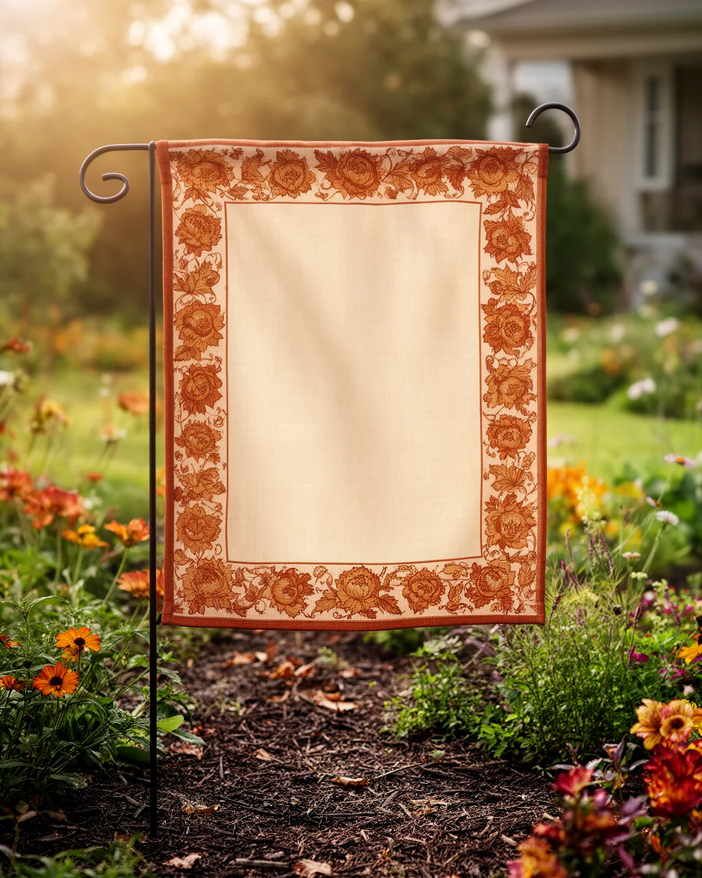 Monogram-style garden flag