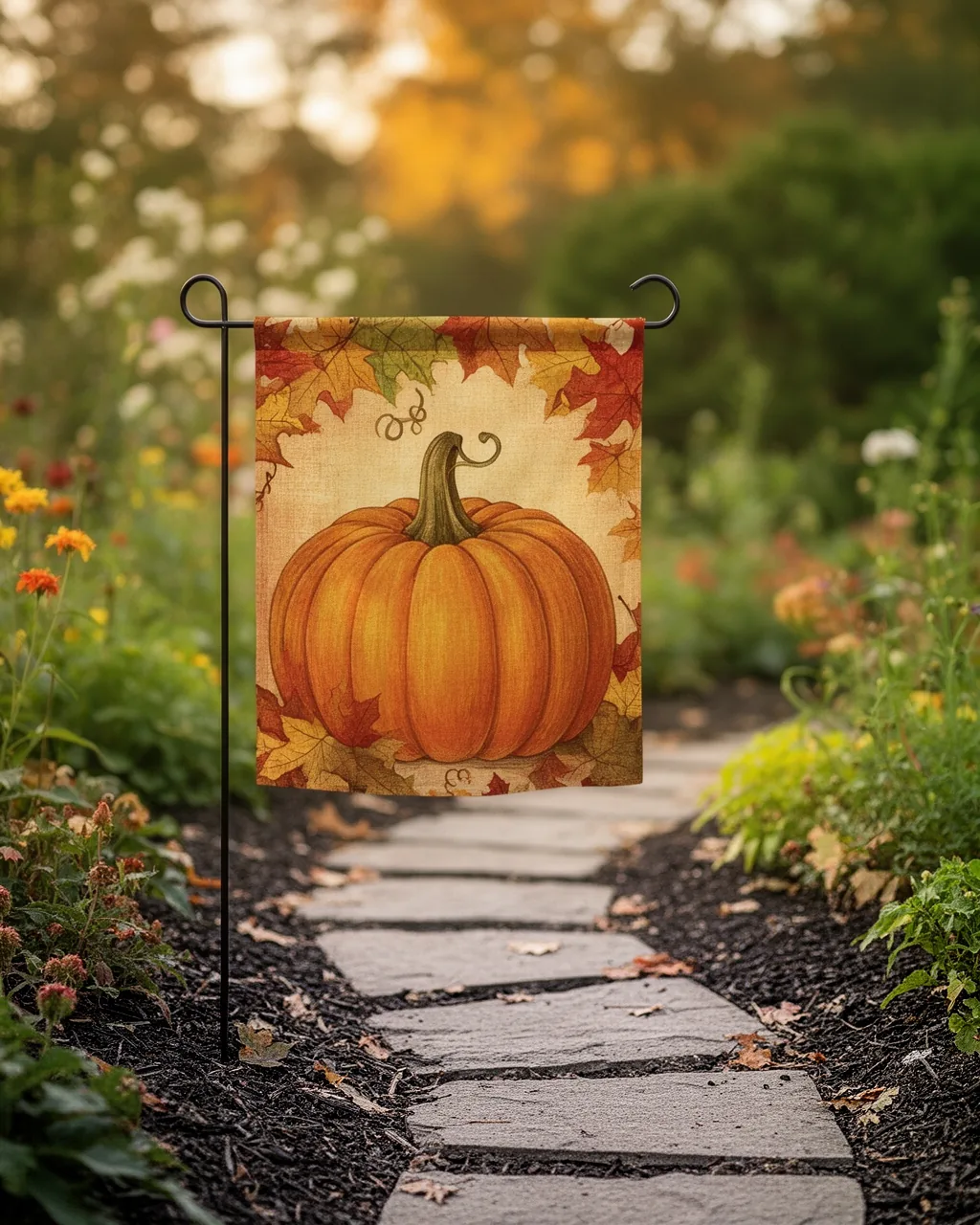 Double-sided garden flag