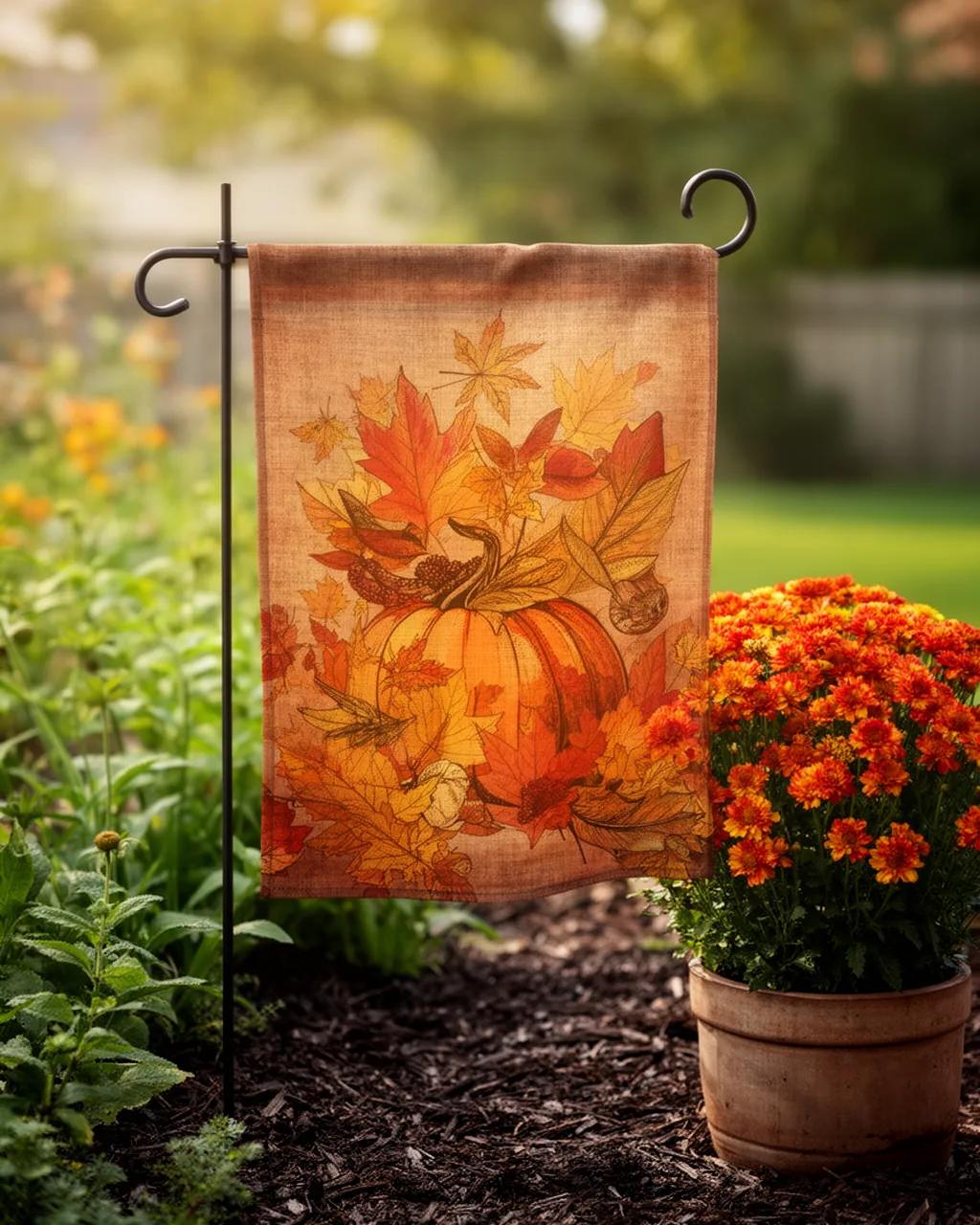 Small-space balcony garden flag