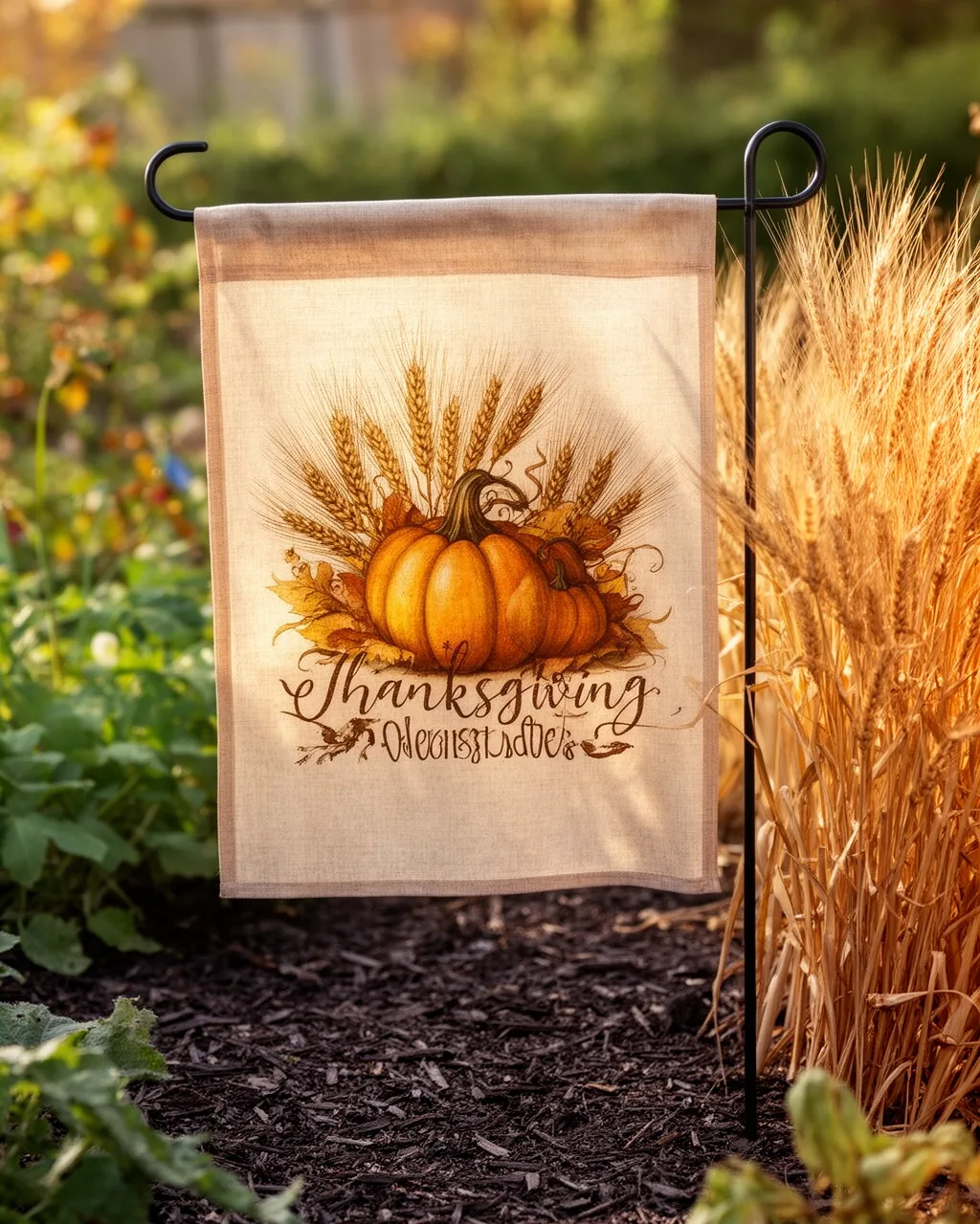 Thanksgiving harvest garden flag