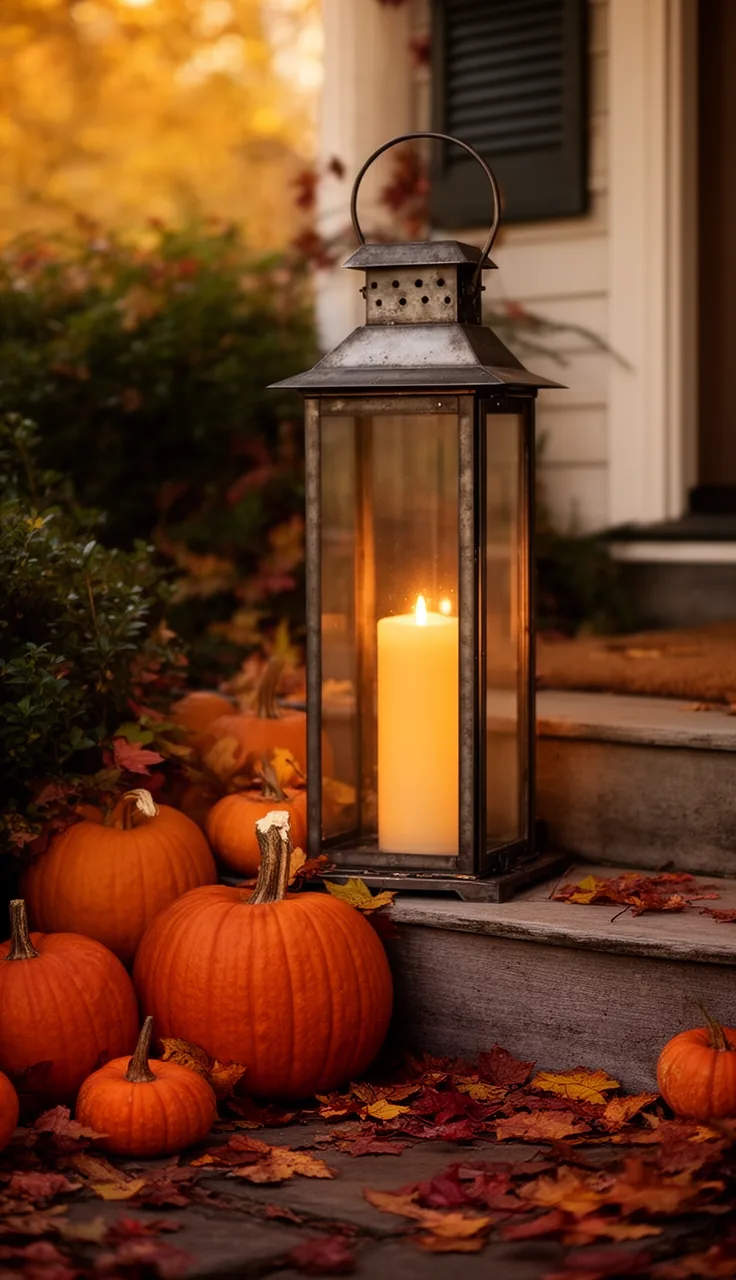 An oversized floor fall lantern for big impact