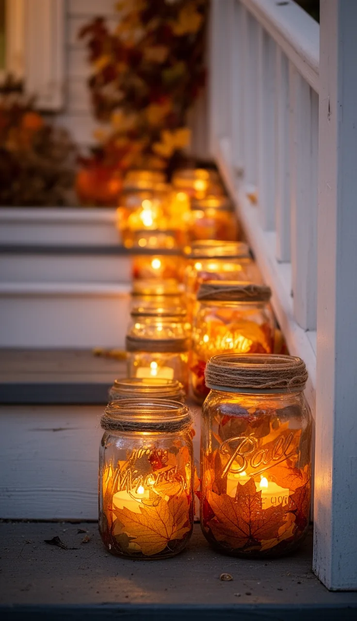 Mason jar fall lanterns for a budget DIY look