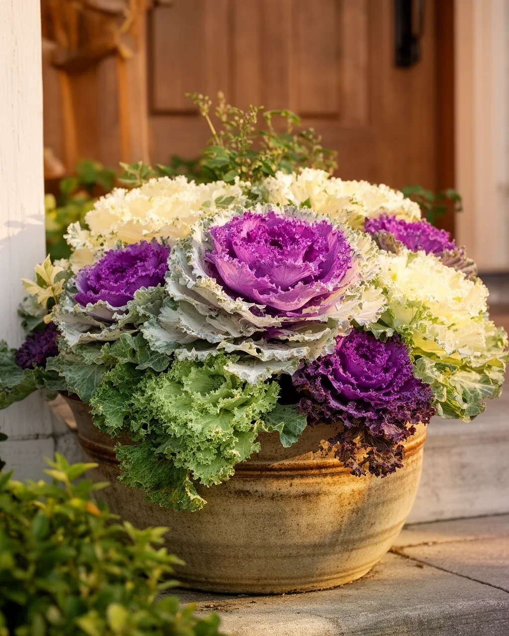 Ornamental cabbage and kale planter