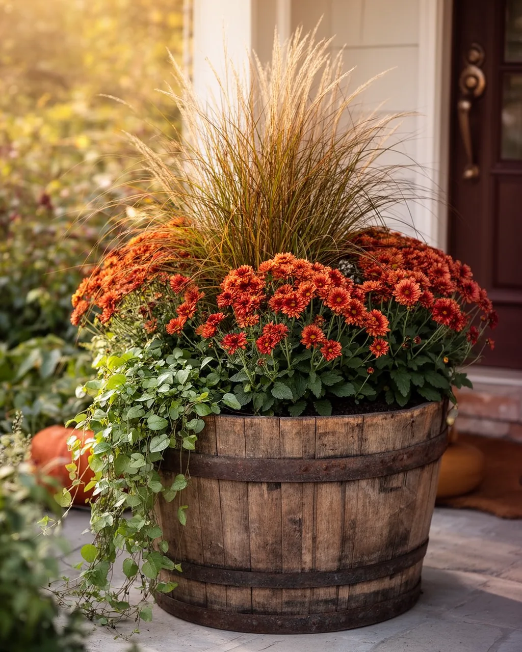 Whiskey barrel planter