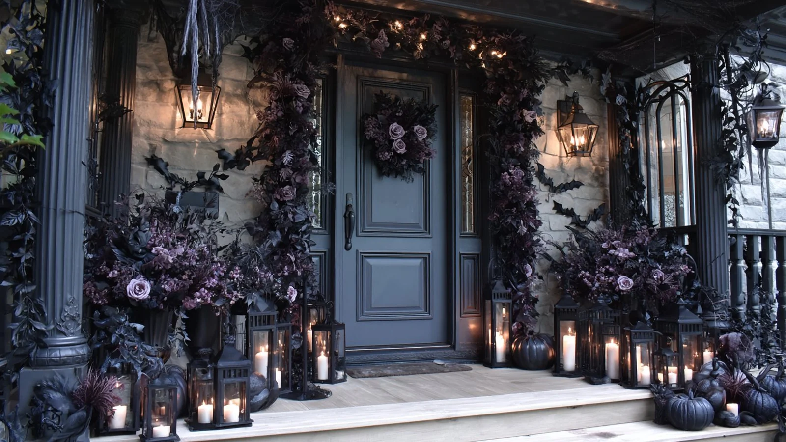 halloween decoration ideas outdoor diy front porch at night
