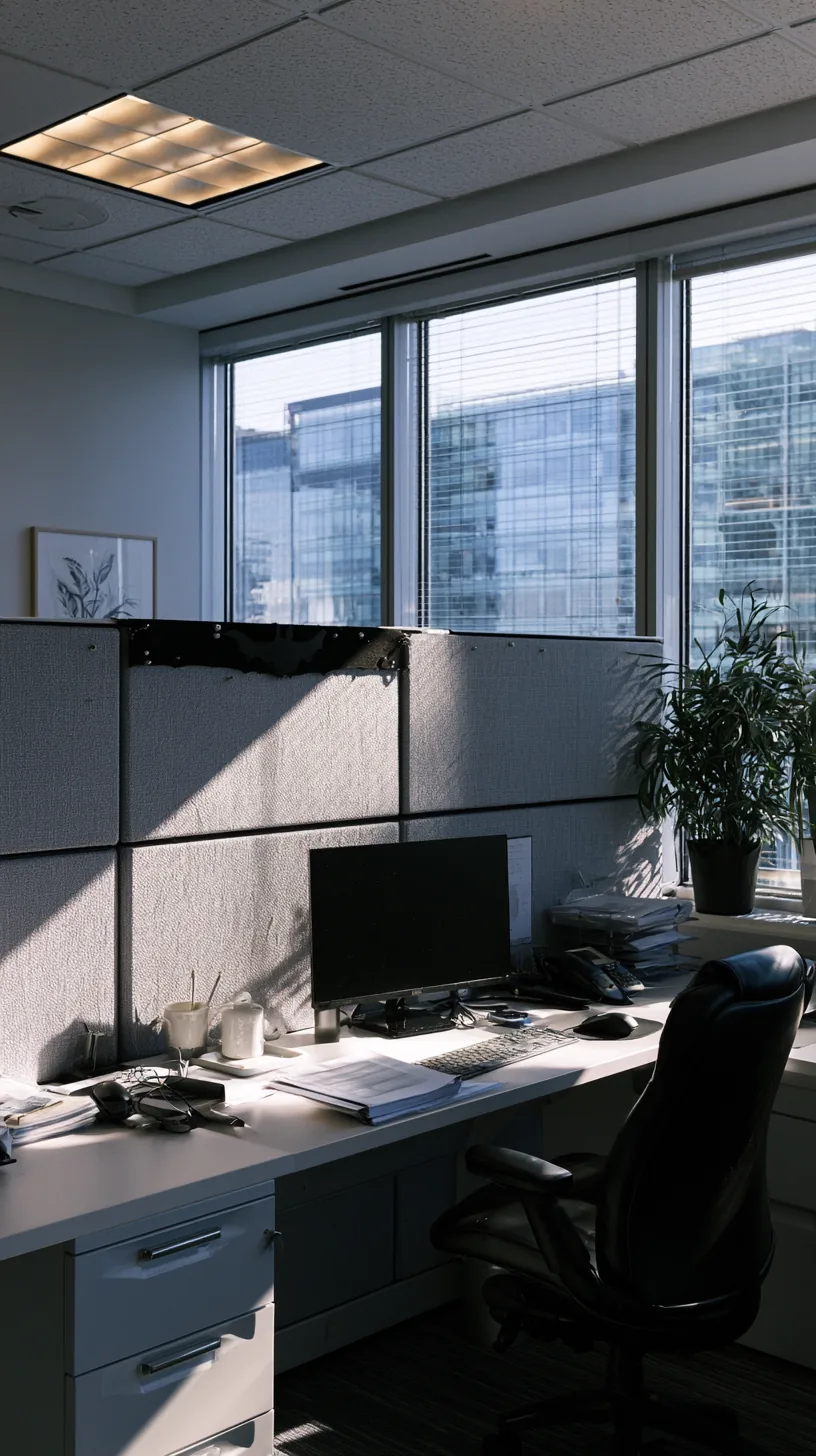 fabric bat silhouette banner pinned along the top of a cubicle wall, photo 2 of 4