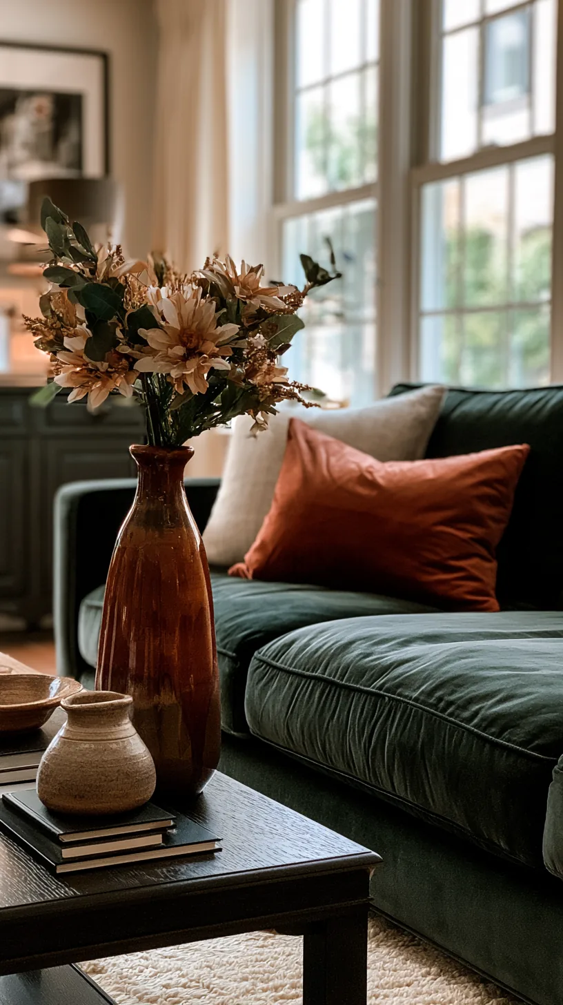 cozy reading nook with a lamp and books tucked beside a green sofa, photo 2 of 4