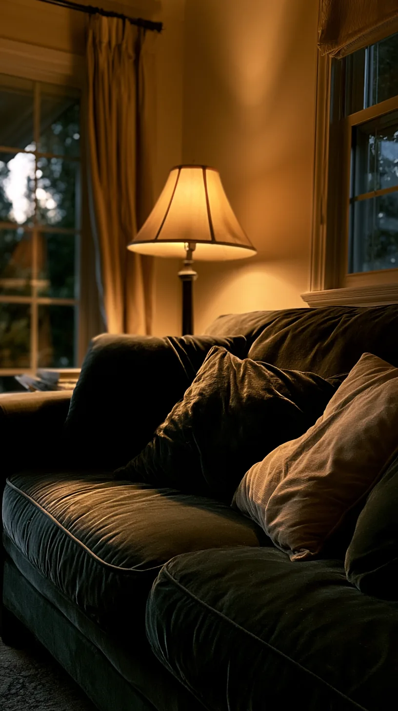 matte black iron accents adding crisp contrast to a green sofa living room, photo 4 of 4