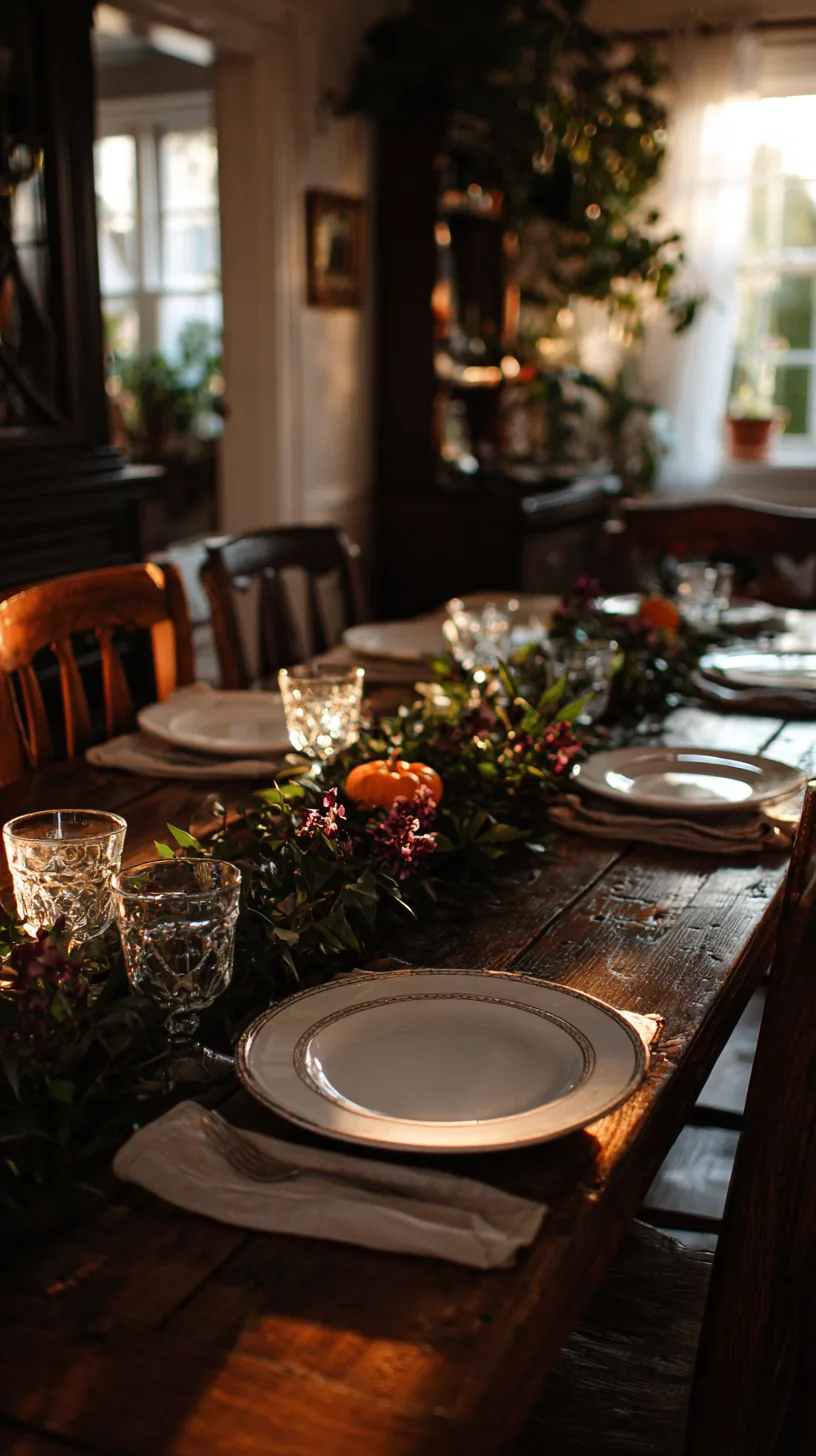 deep green foliage layered into a witchy garden style Halloween table, photo 2 of 4