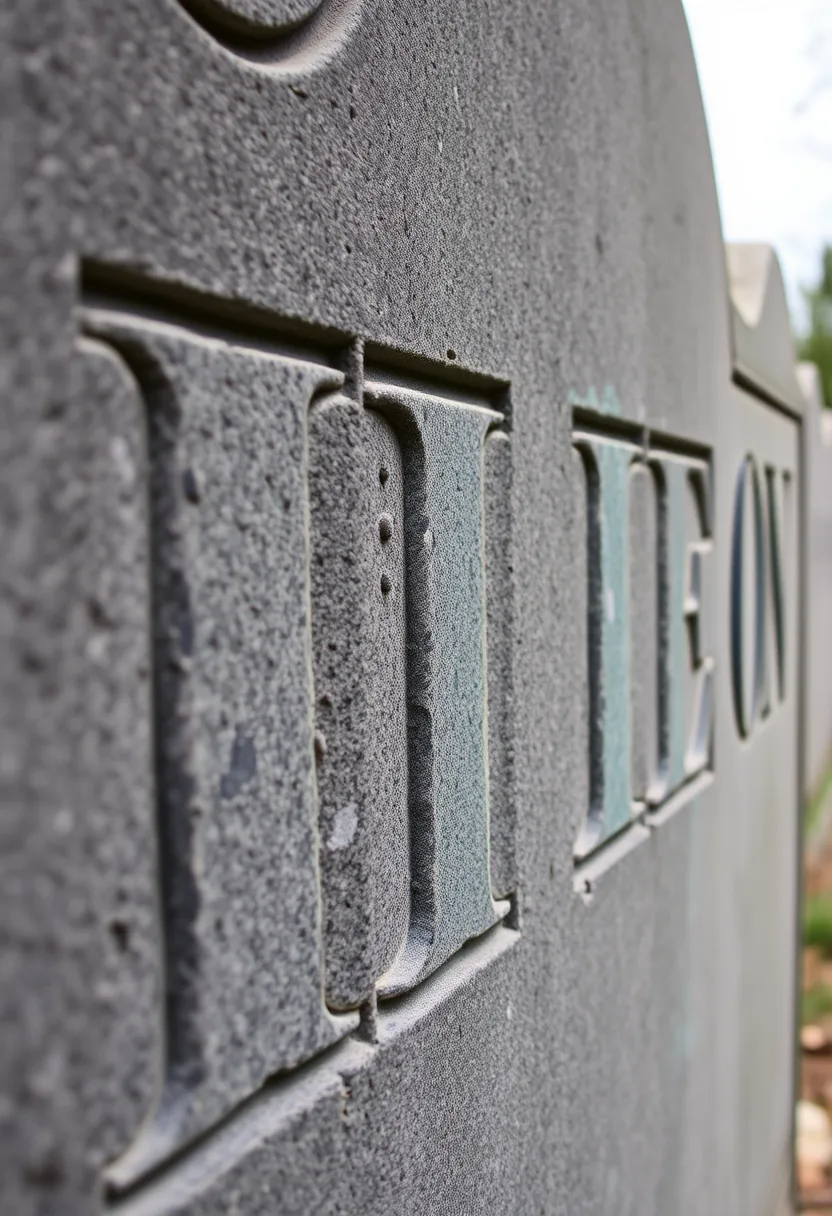 Aged gray tombstones with crosses for outdoor halloween graveyard tombstone decor, quick dry-brush technique