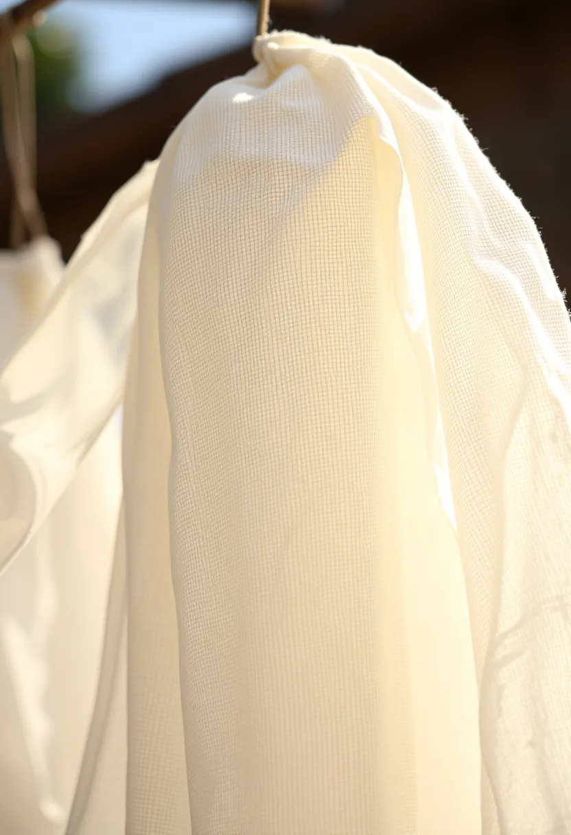 Cream cheesecloth ghost draped near tombstones for outdoor halloween graveyard decor